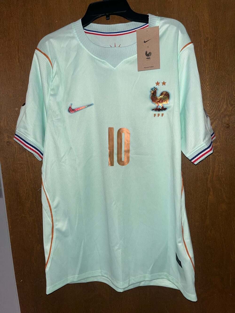 Nike France Mbappe 10 Size S Soccer Jersey Mint Green